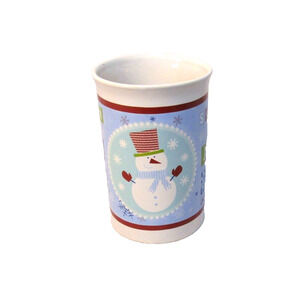 Royal Norfolk Mug White, 12 ounces, Season of Joy with Snowman Microwave Safe